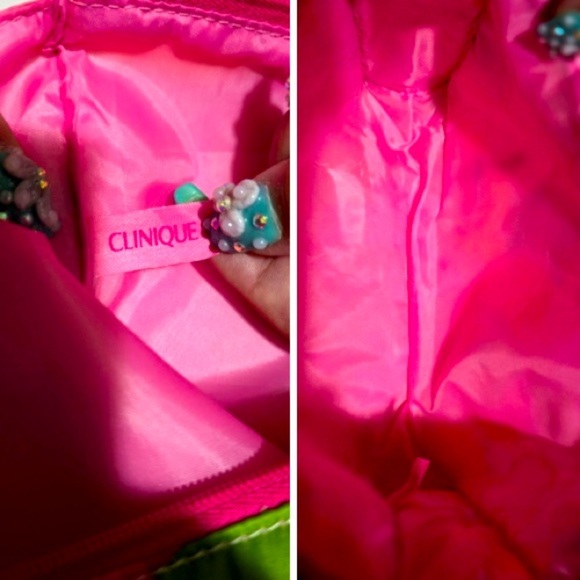 Clinique Floral Multicolor Women's Makeup/ Accessory Zip Clutch/Pouch - Picture 4 of 5